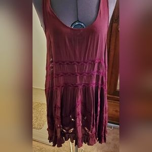 Free People Maroon Summer Dress